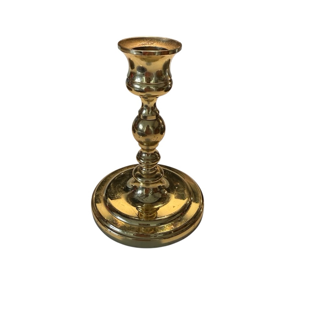 Vintage Baldwin Brass Candlesticks 4.5" Tall Candle Holder Round Base USA‎
